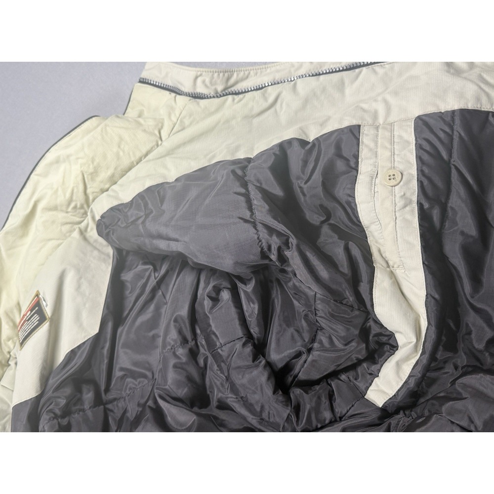 VINTAGE Y2K Reebok Beige British Classic Puffer Hooded Jacket Men's Extra Large - Picture 12 of 16
